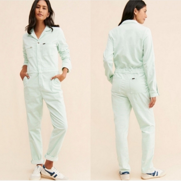 Lee Corduroy Overall Jumpsuit In Sea Glass - Picture 5 of 5